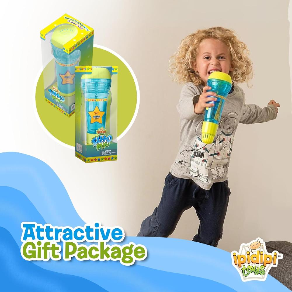 Nacnic Micrófono Echo De IPIDIPI TOYS Para Niños: Regalo De Navidad Micrófono Mágico Para Niños Pequeños Con Luz Intermitente Multicolor Juguetes De Terapia Del Habla Y Micrófono De Juguete De Regalo Retro Para Niños (az