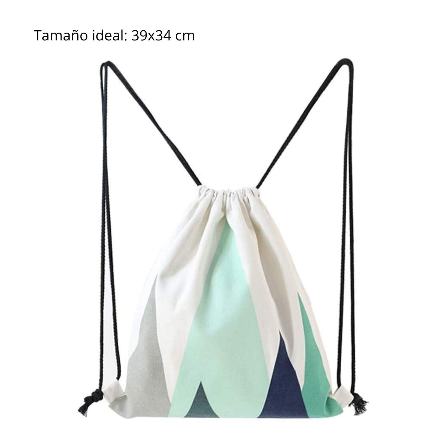 Nacnic Mochila De Algodón Con Diseño Geométrico Azul Turquesa