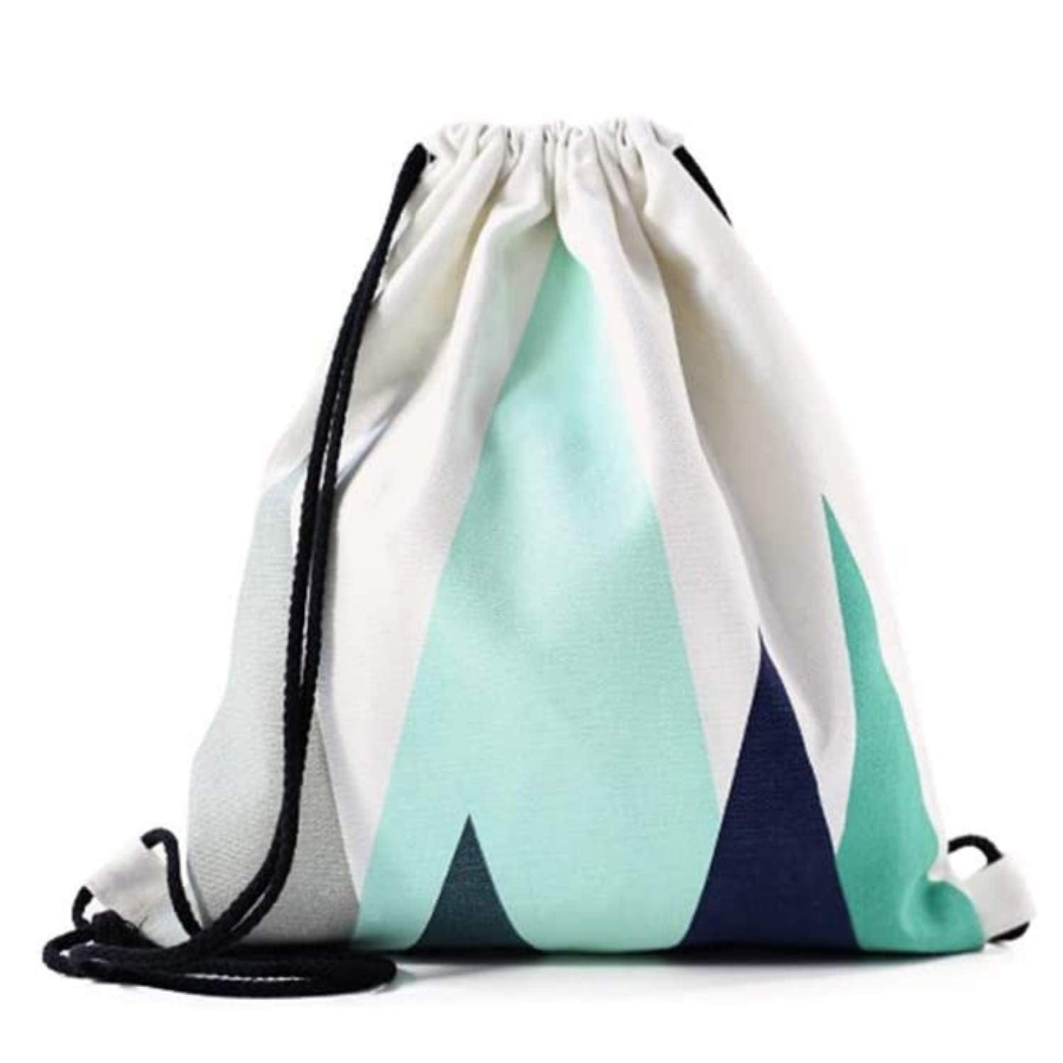 nacnic Mochila de Algodón con Diseño Geométrico Azul Turquesa