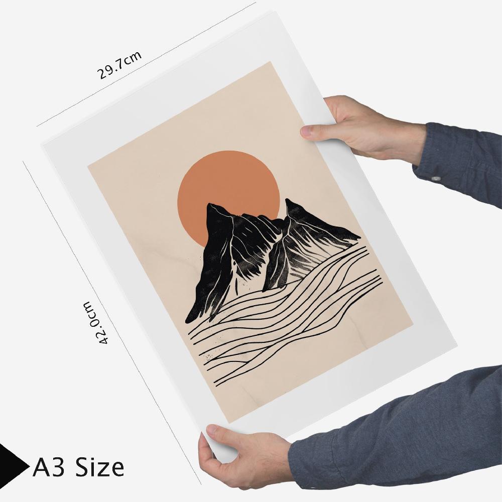 Nacnic Montañas Geometricas Vintage Marron Negro Y Tonos Tierra