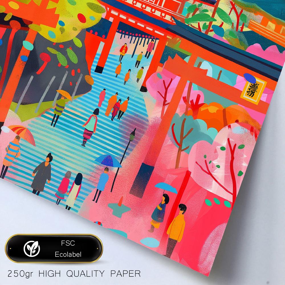 Nacnic Monuments Inspired By Mary Blair. Eiffel Praga Saint Michele Alhambra Belgium Fushimi Inari