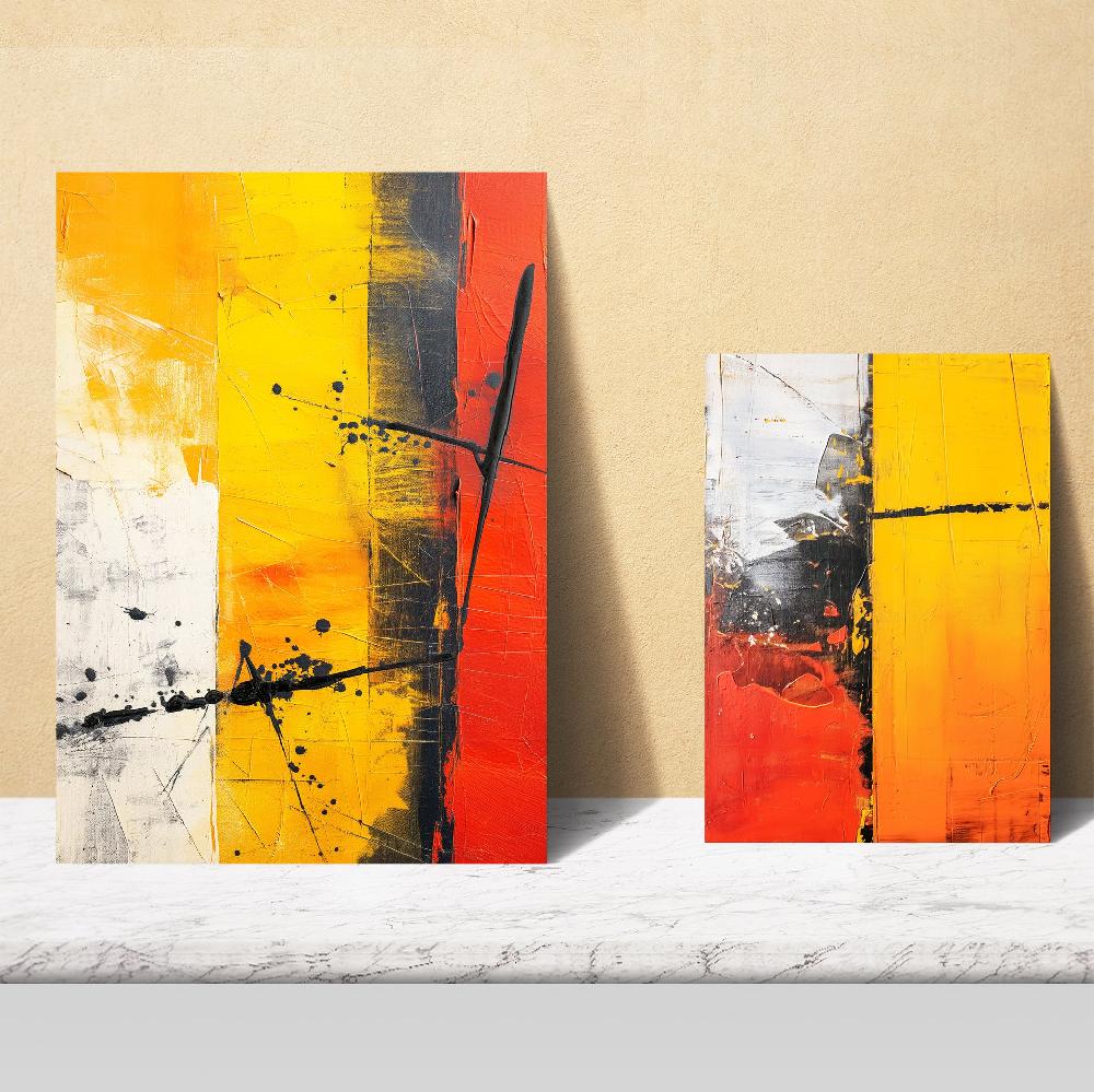 Nacnic Abstract Colors Bronw Red Black Shapes