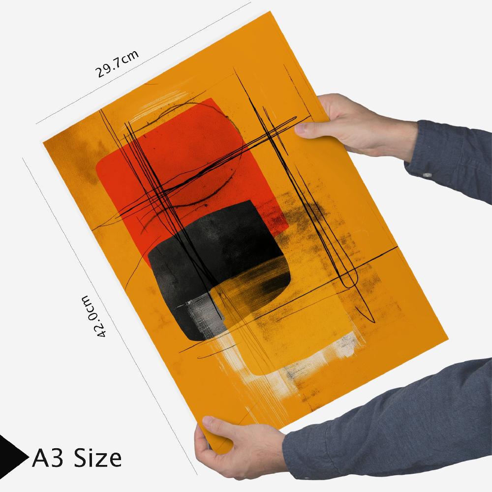 Nacnic Abstract Colors Bronw Red Black Shapes