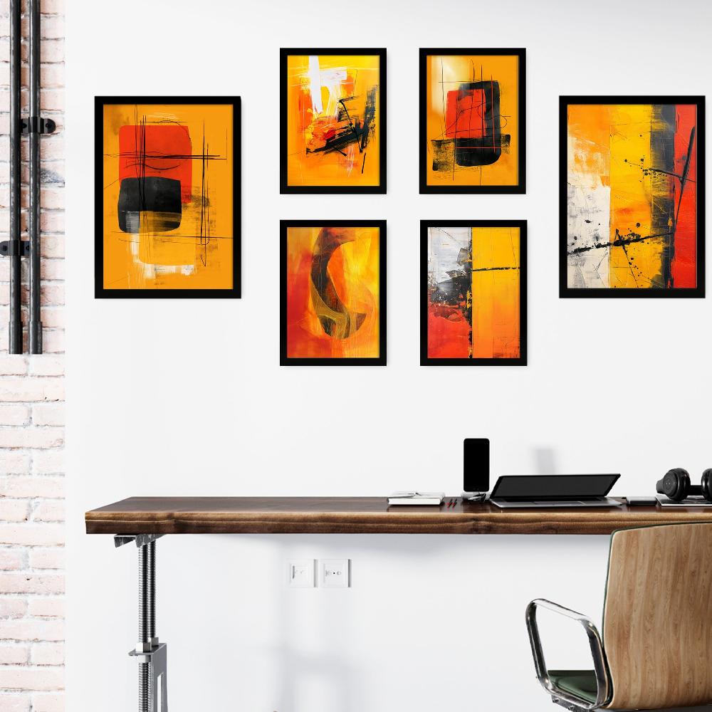 nacnic Abstract colors bronw red black shapes