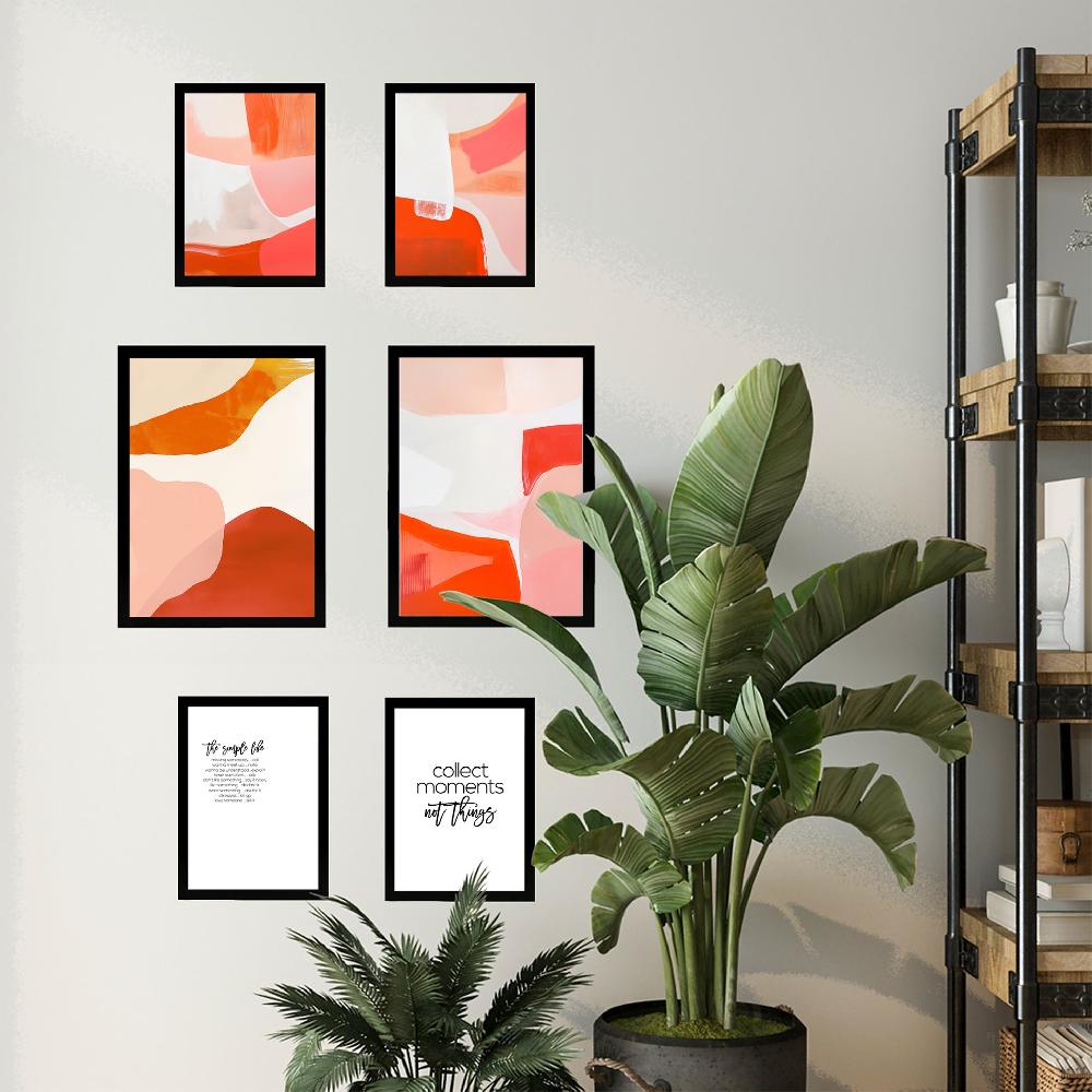 nacnic Abstract colors orange red white shapes