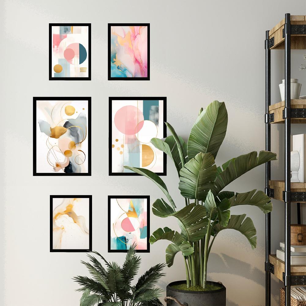 nacnic Abstracto Lila Fucsia Dorado Verde