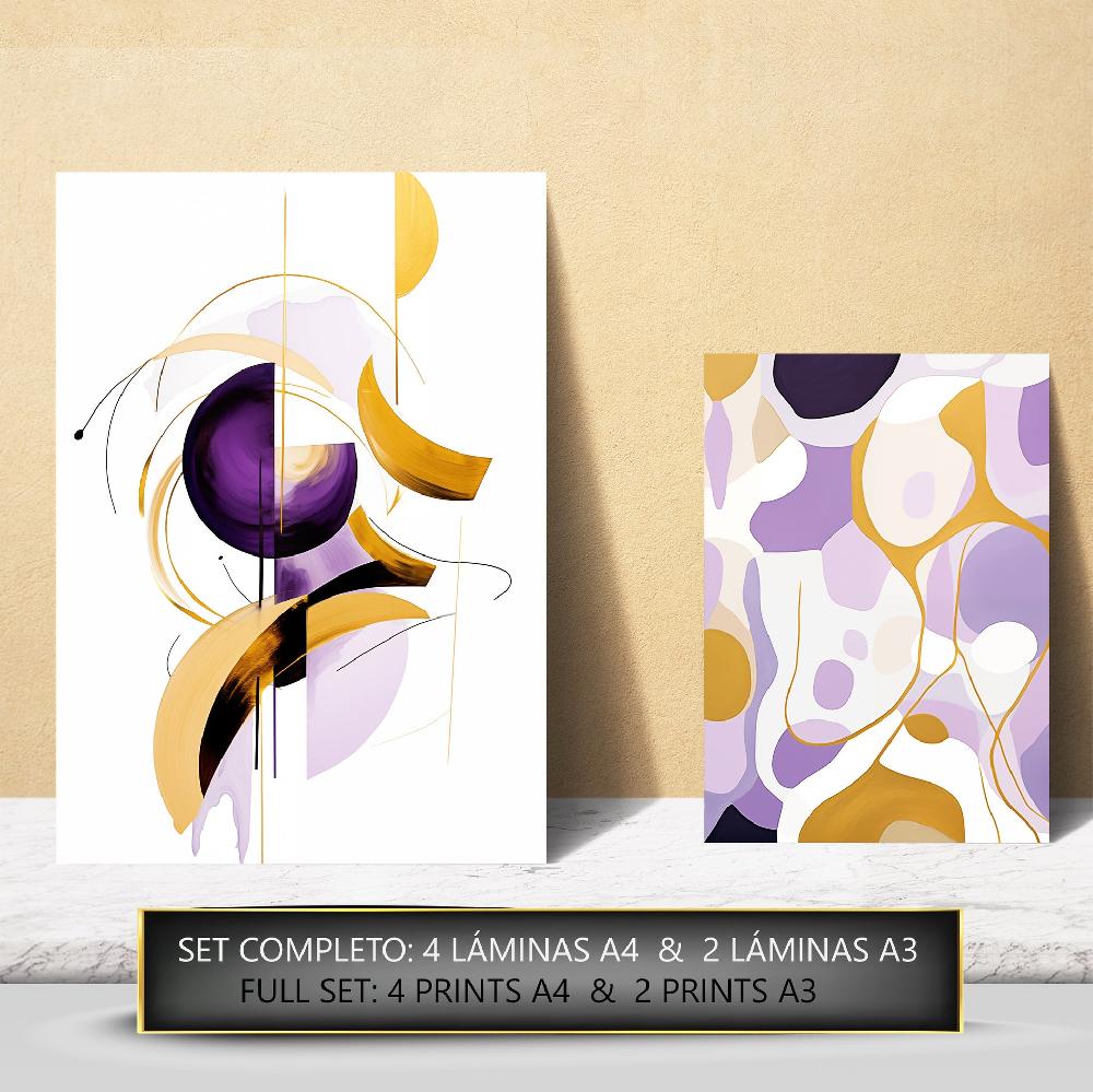 Nacnic Abstracto Lila Morado Dorado