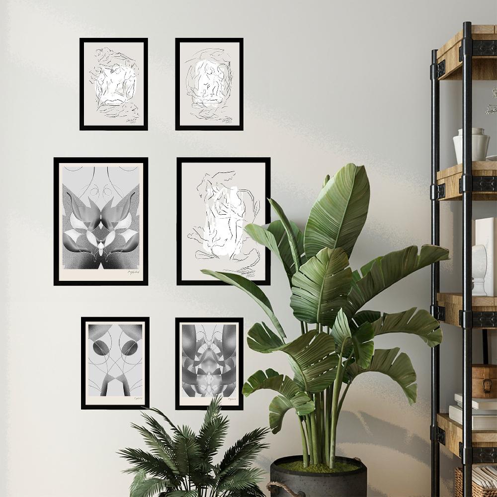 Nacnic Arte Abstracto Gris Y Negro