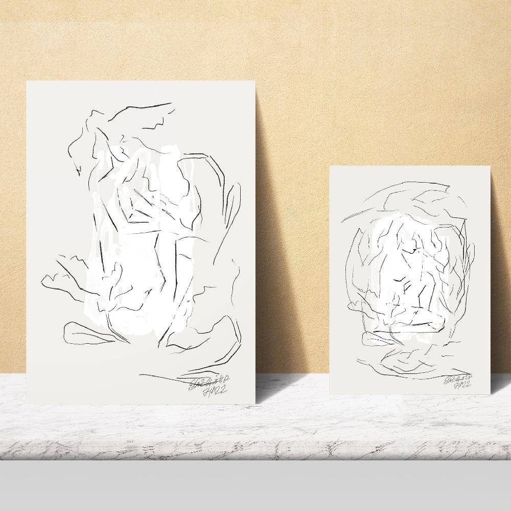 Nacnic Arte Abstracto Gris Y Negro