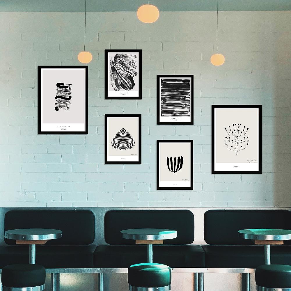 Nacnic Arte Abstracto Ne Balnco Y Negro. Pinceladas