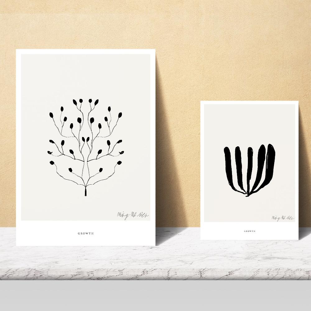 Nacnic Arte Abstracto Ne Balnco Y Negro. Pinceladas