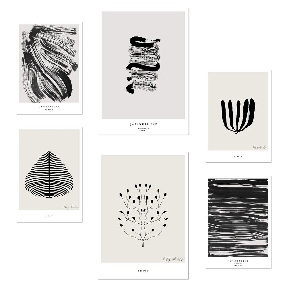 nacnic Arte abstracto ne balnco y negro. Pinceladas