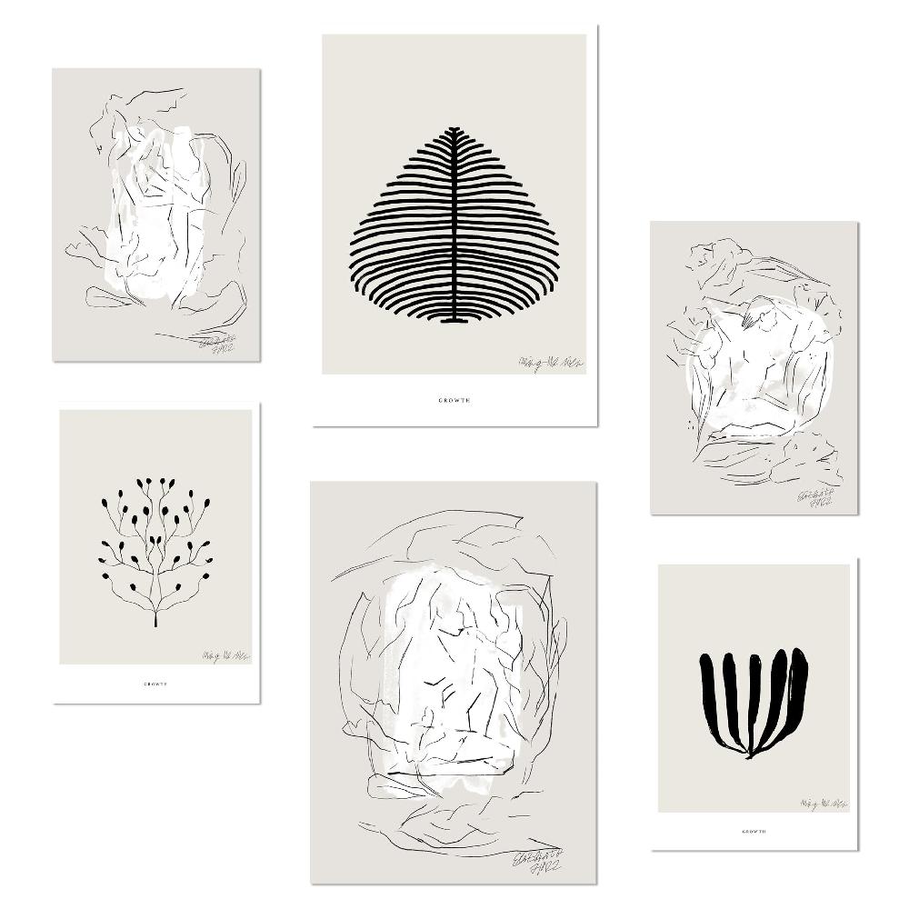 nacnic Arte abstracto negro y beige