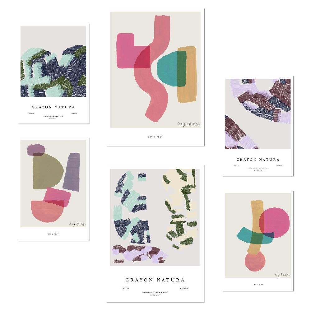 nacnic Arte Abstracto tonos rosa morado verde