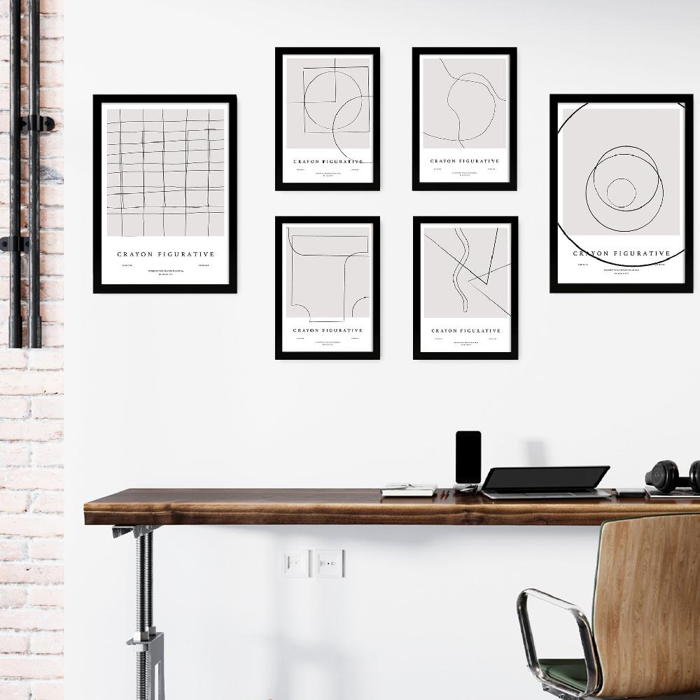 Nacnic Arte Figurativo Una Linea Marron Y Negro