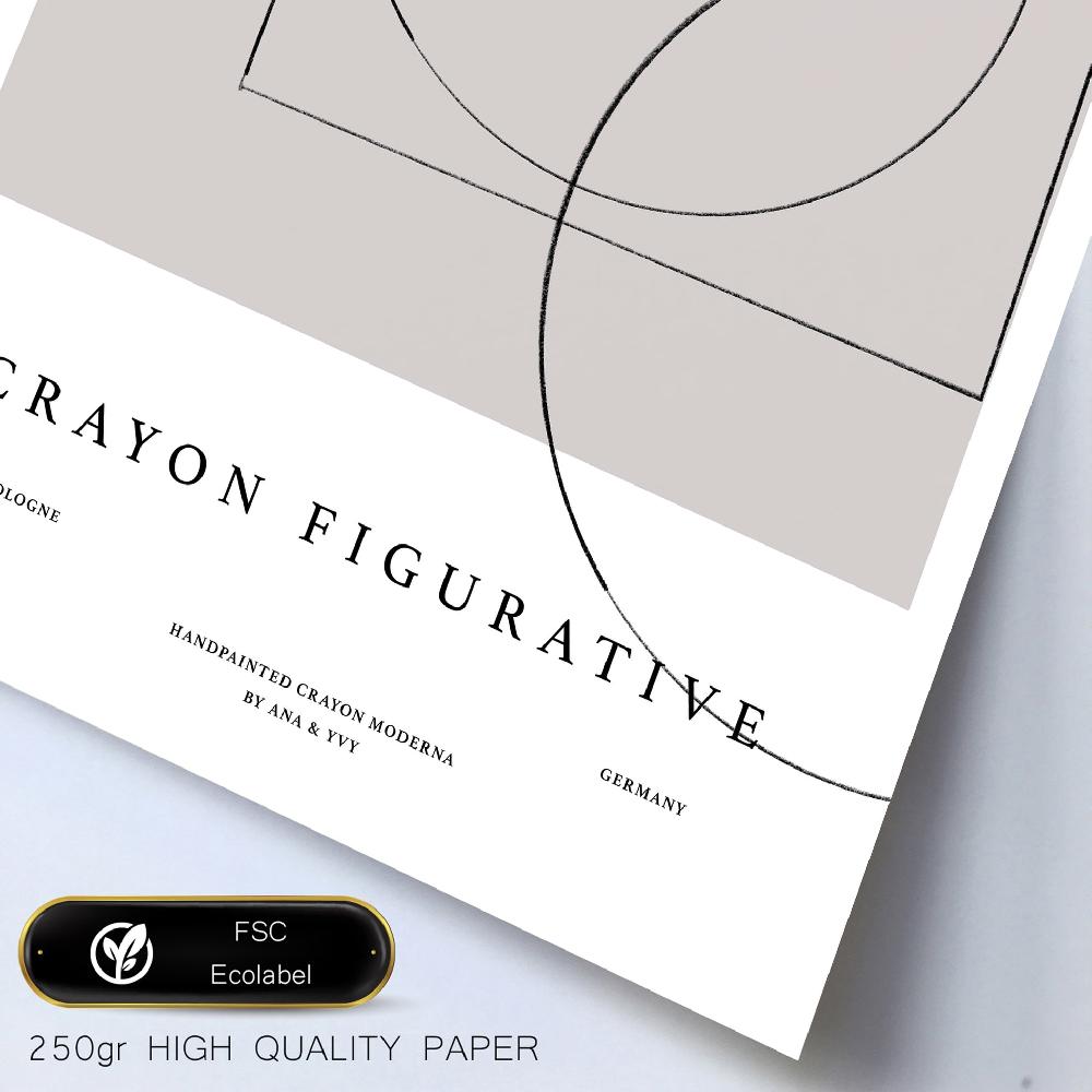 Nacnic Arte Figurativo Una Linea Marron Y Negro