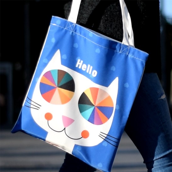 nacnic Bolsa tote de Gato azul