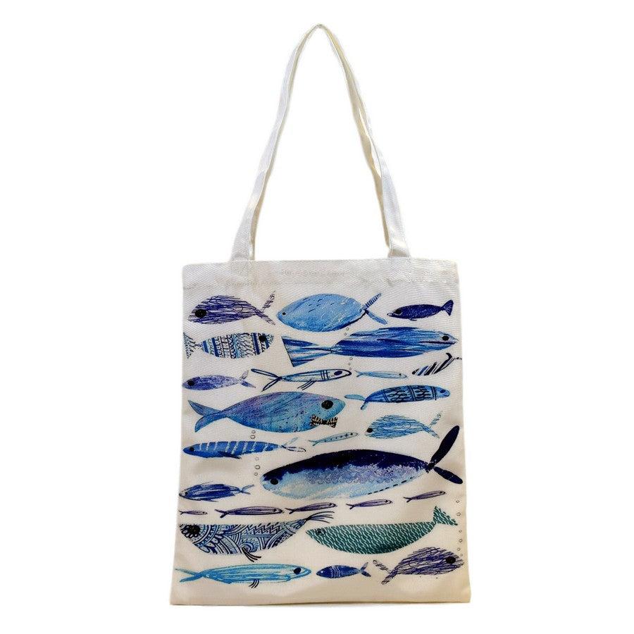 nacnic Bolsa Tote Peces Azules