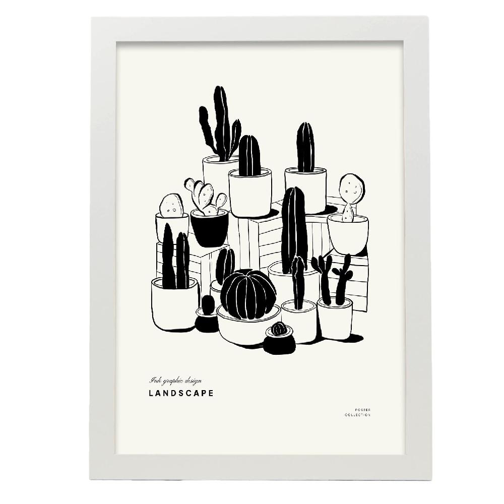 Nacnic Cartel De Pequeños Cactus En Maceta