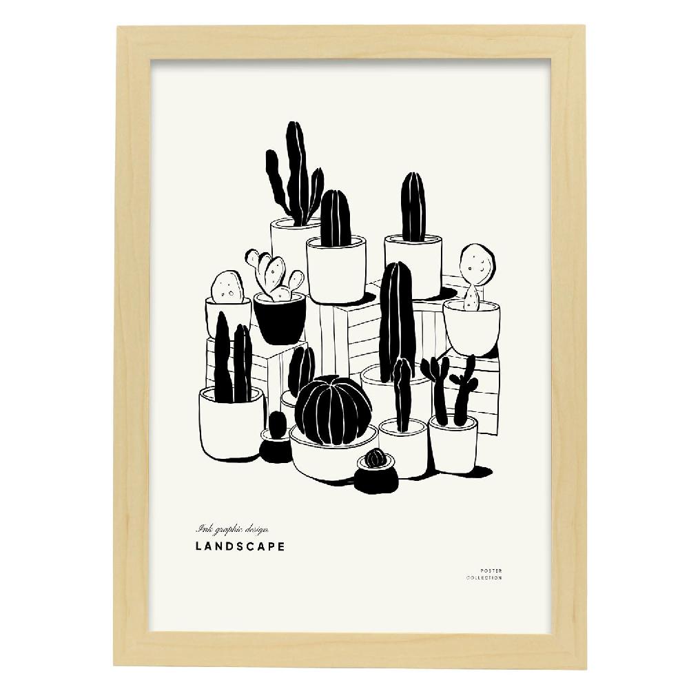 Nacnic Cartel De Pequeños Cactus En Maceta