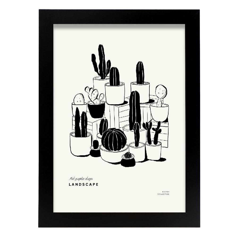 nacnic Cartel de Pequeños Cactus en Maceta