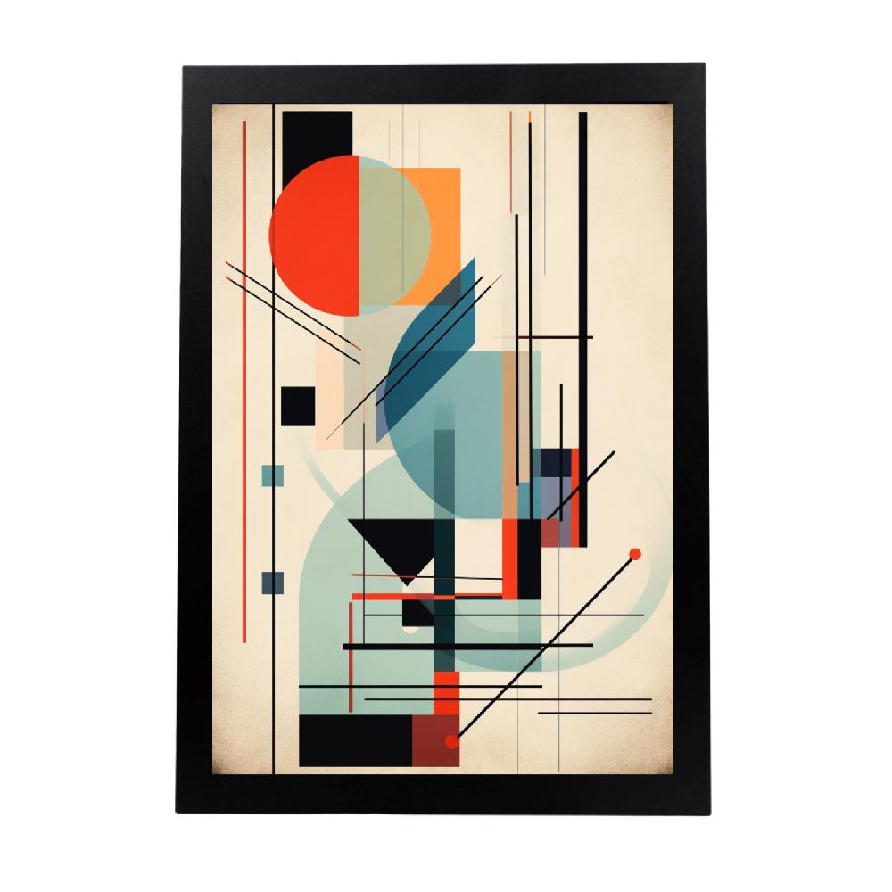 nacnic Cartel Geométrico con Fondo de Bauhaus