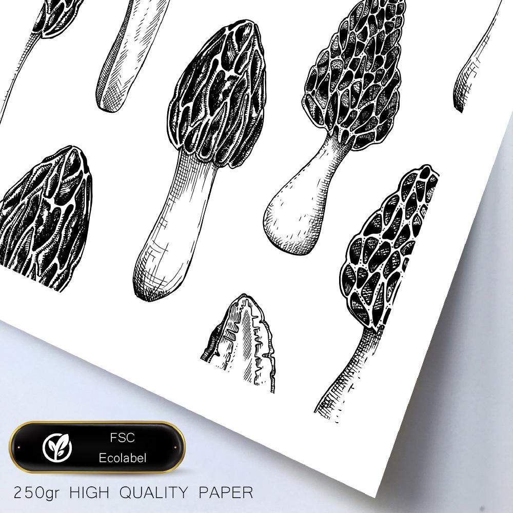 Nacnic Composicion Hongos Blanco Y Negro