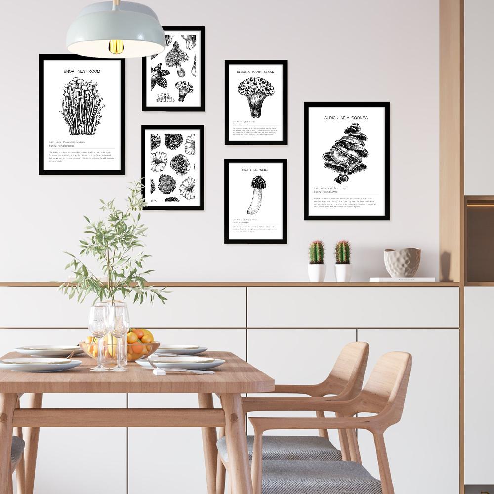 Nacnic Composicion Setas Y Homgos Blanco Y Negro