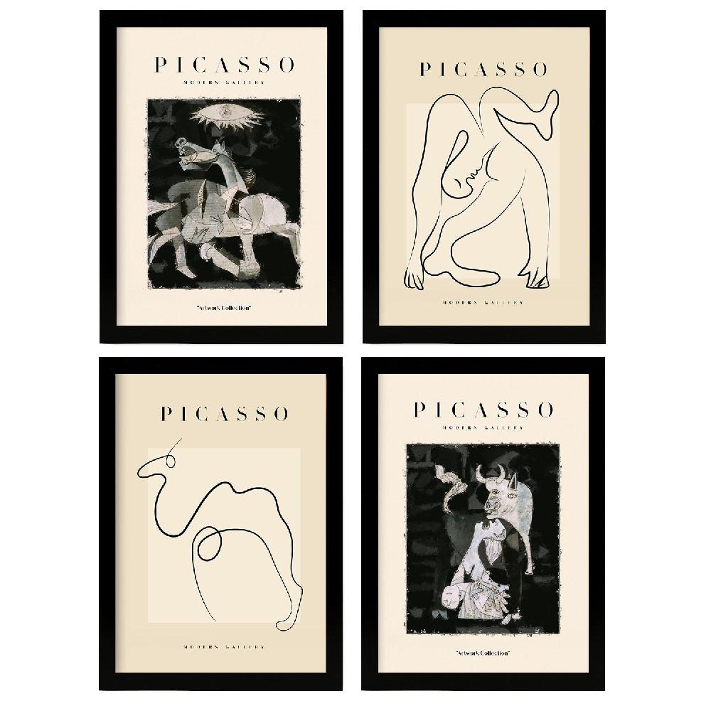 nacnic Conjunto de 4 Laminas Picasso Noir Tristeza