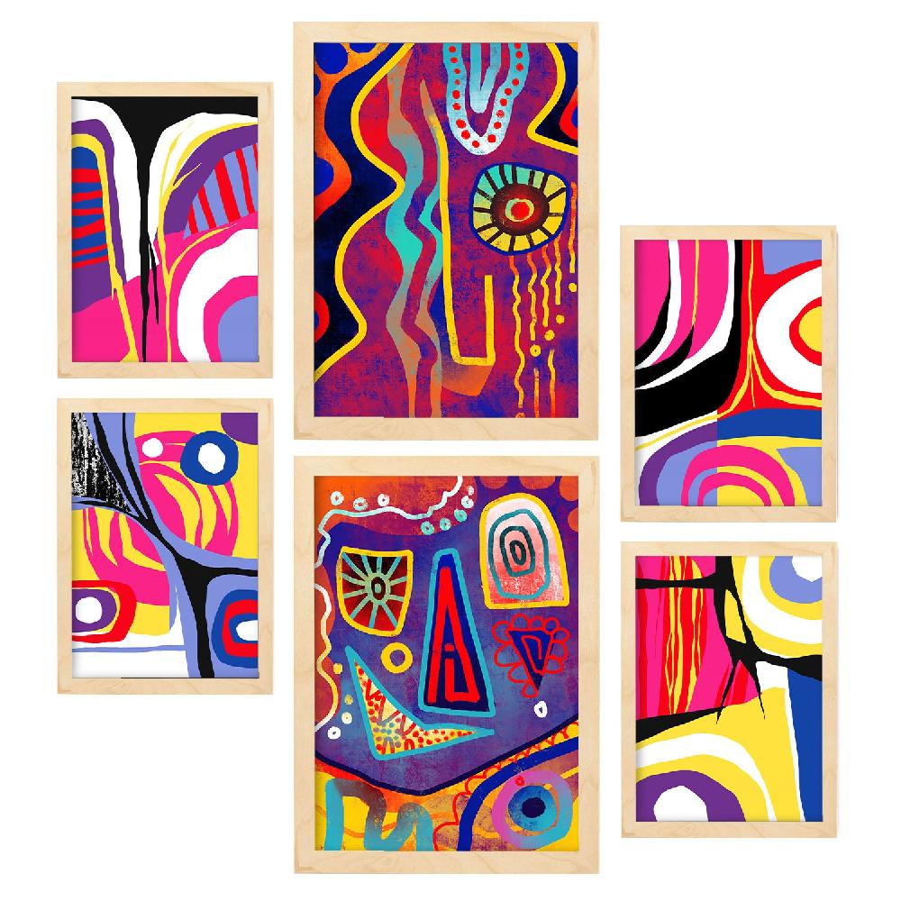 Nacnic Nacnic Conjunto De 6 Láminas Góticas Fuertes En Estilo Abstracto Amantes
