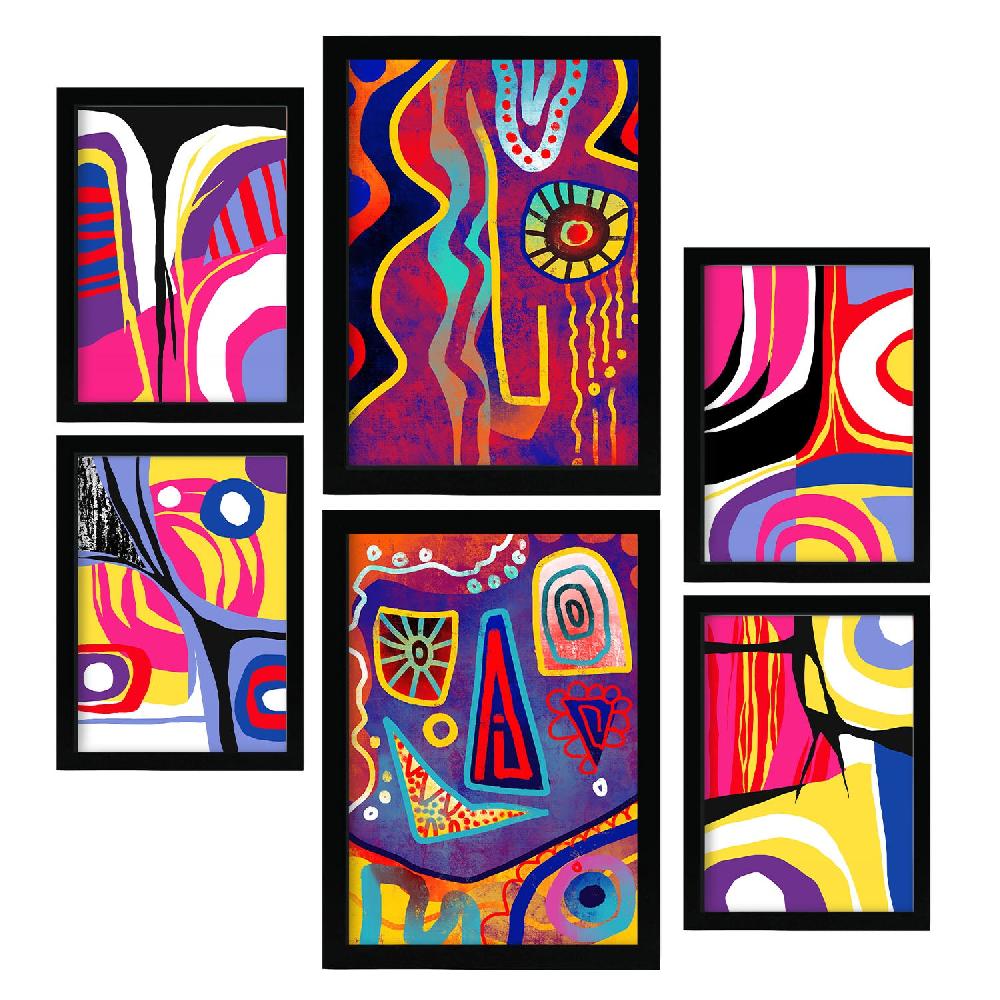 Nacnic Nacnic Conjunto De 6 Láminas Góticas Fuertes En Estilo Abstracto Amantes