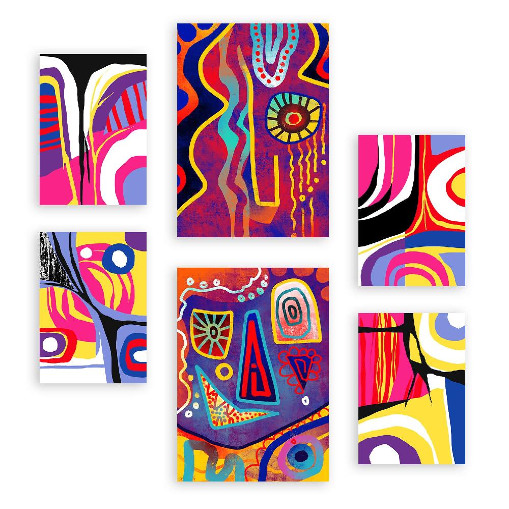 nacnic Nacnic Conjunto de 6 Láminas Góticas Fuertes en Estilo Abstracto Amantes