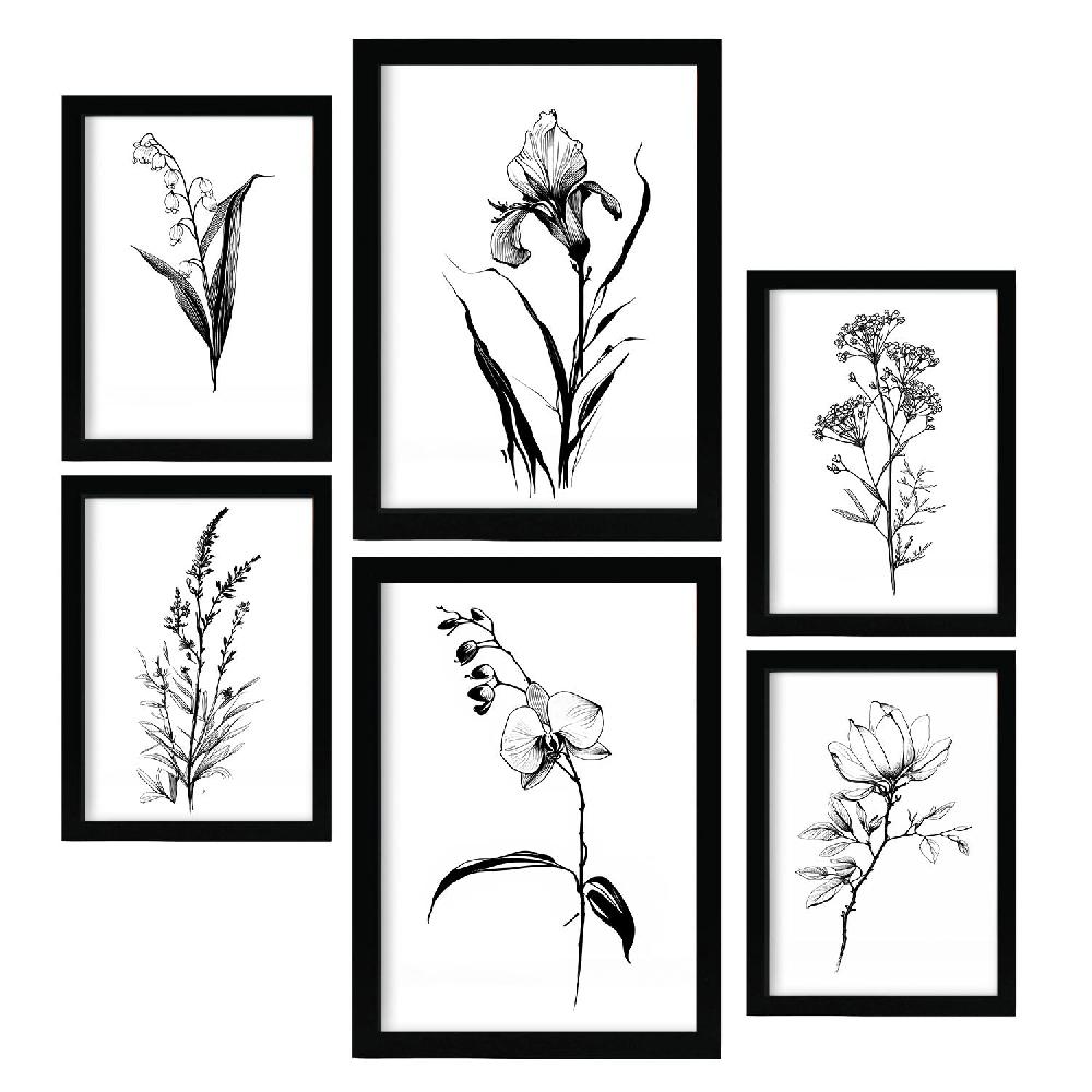 nacnic Nacnic Conjunto de Laminas Flores Lineales_7