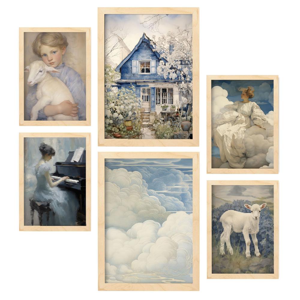 Nacnic Conjunto Nacnic De 6 Láminas Azul Romántico