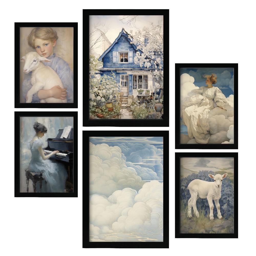 Nacnic Conjunto Nacnic De 6 Láminas Azul Romántico