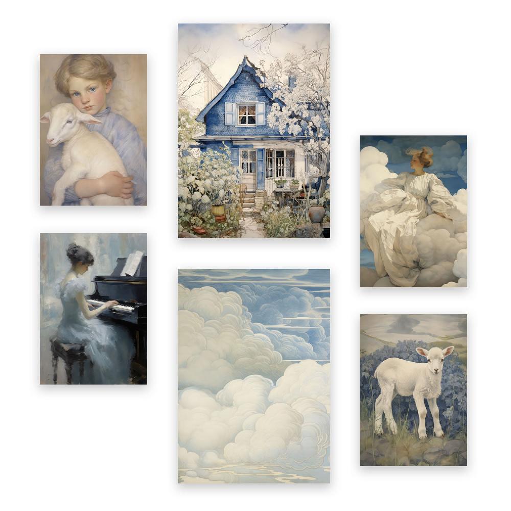 nacnic Conjunto Nacnic de 6 Láminas Azul Romántico