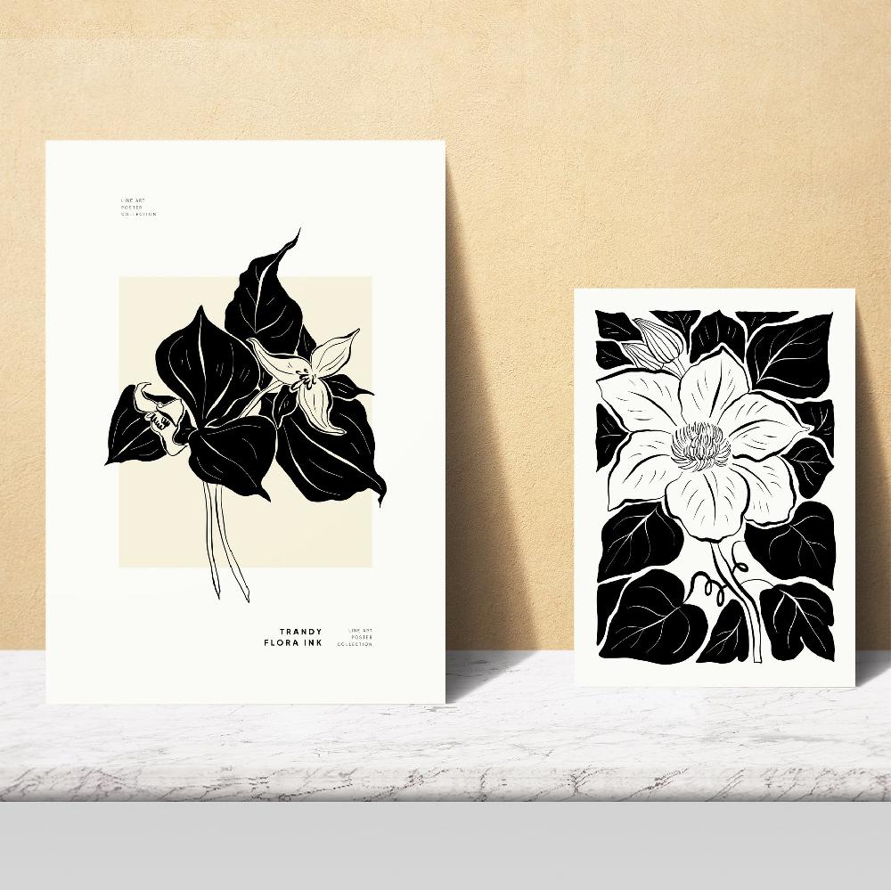 Nacnic Floral B&W 2