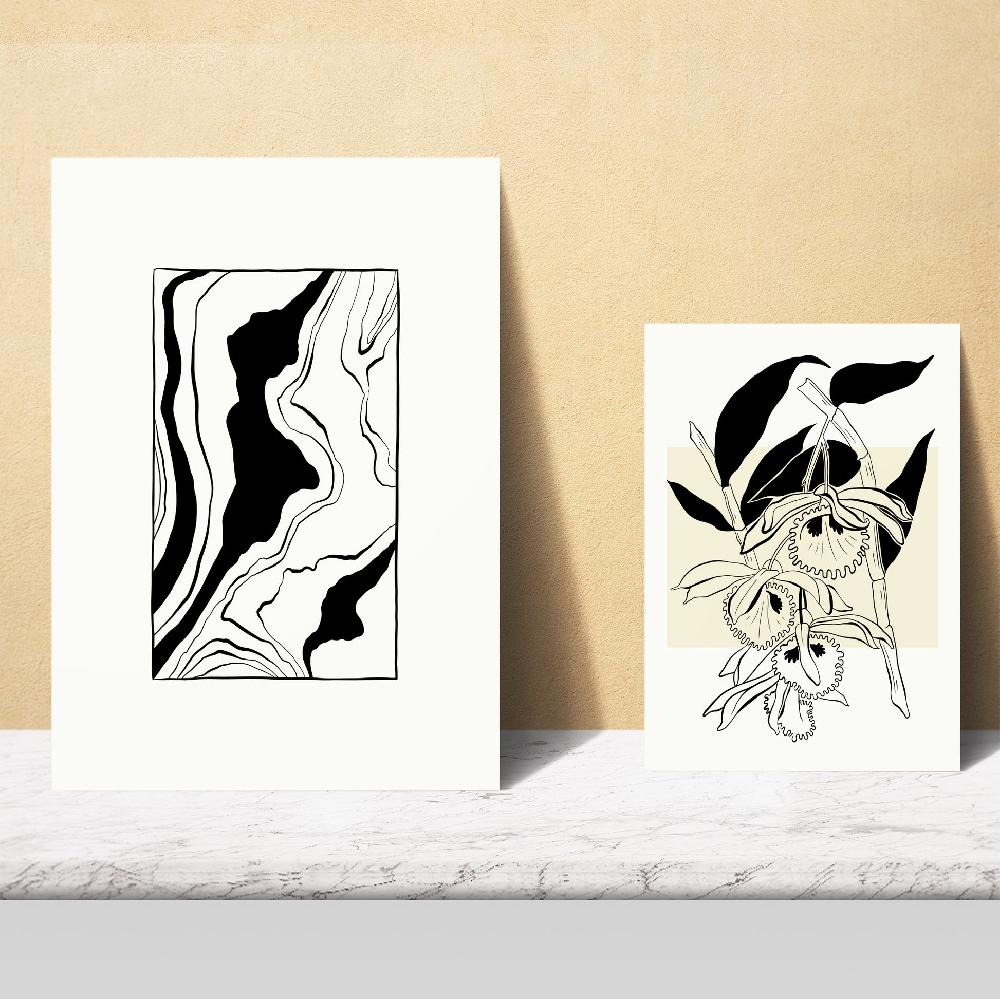 Nacnic Floral B&W