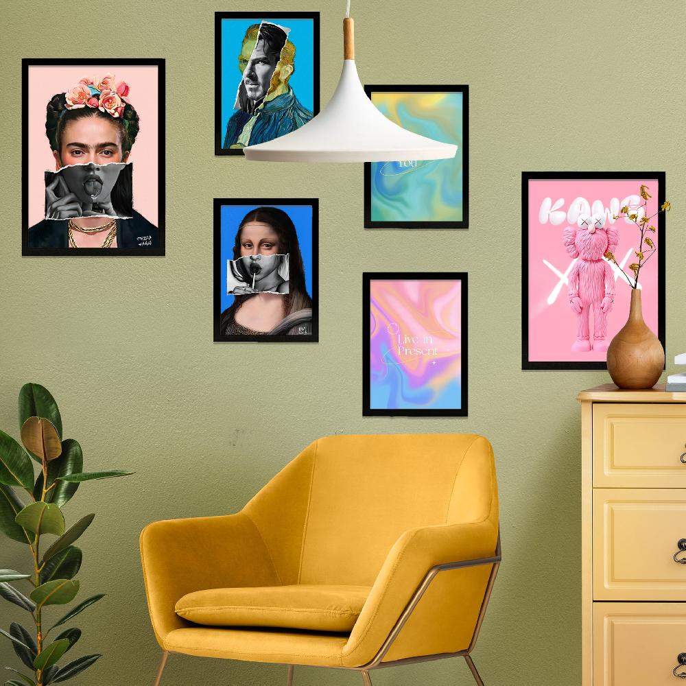 nacnic Iconic Frida Van Gogh Pop Art