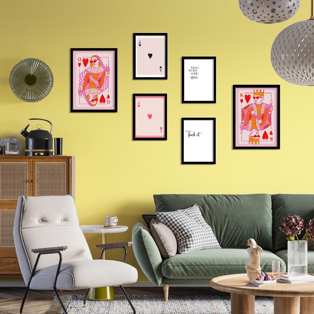 nacnic Illustraciones de arte moderno tonos rosas