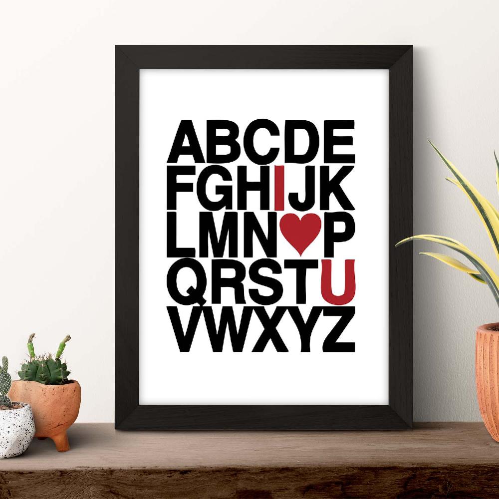 Nacnic Lámina ABCEDARIO Feliz I Love You