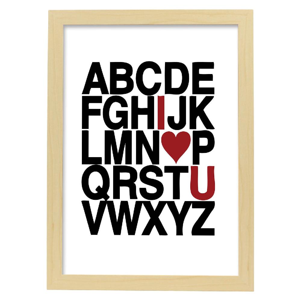 Nacnic Lámina ABCEDARIO Feliz I Love You