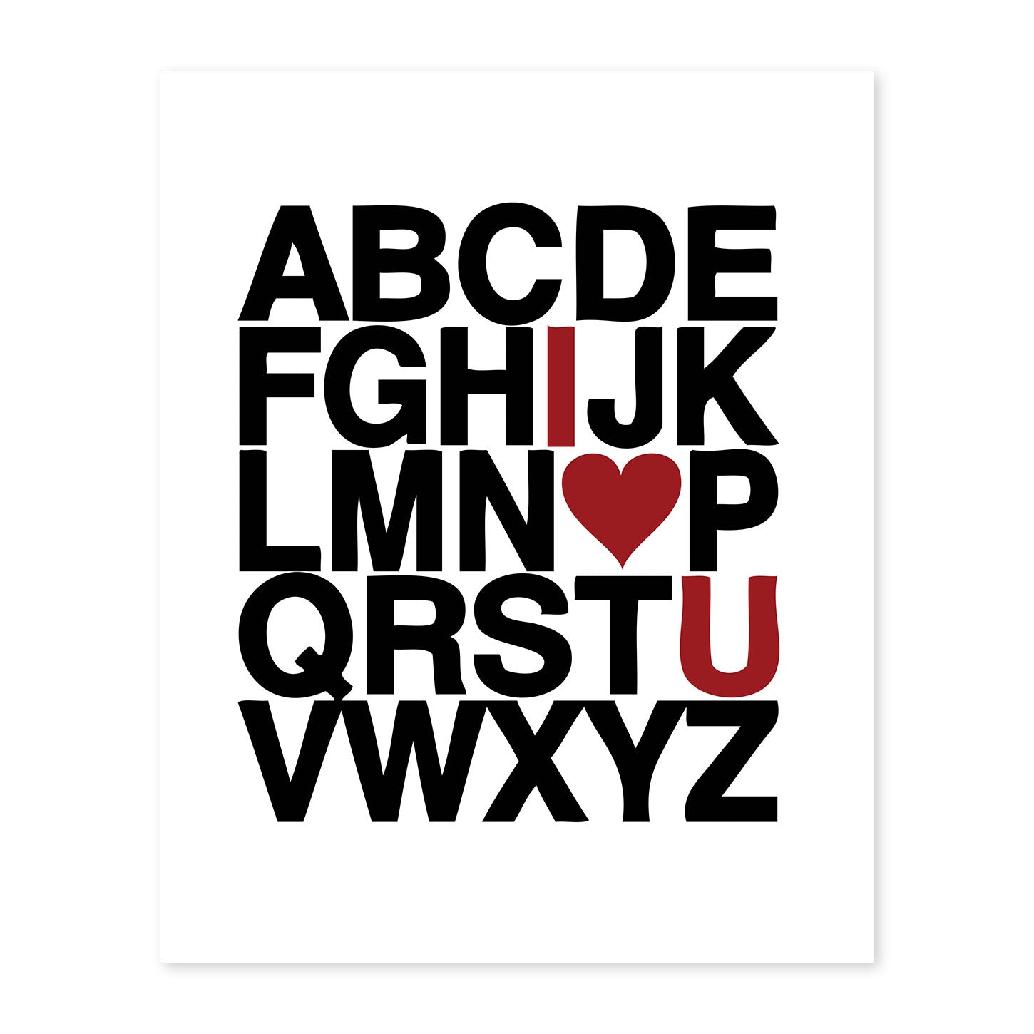 nacnic Lámina ABCEDARIO Feliz I Love You