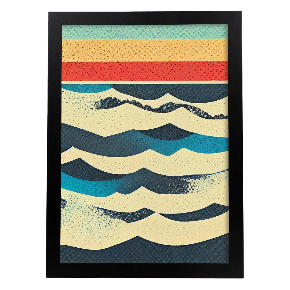 nacnic Lámina Abstracta de Olas Coloridas Nacnic