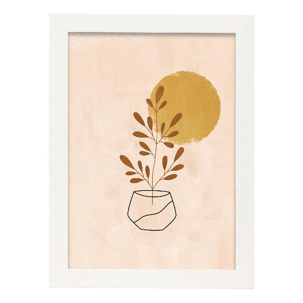 Nacnic Lámina Abstracta De Plantas Acuarela 1