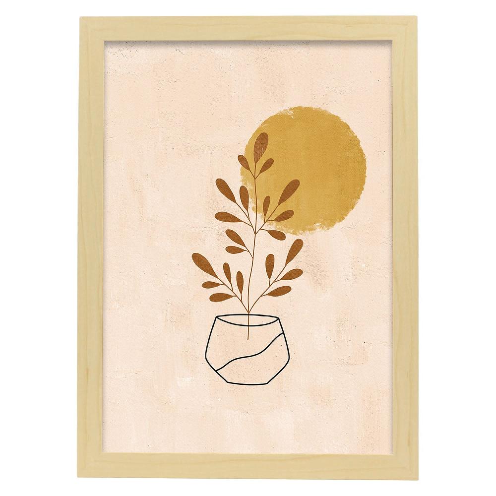 Nacnic Lámina Abstracta De Plantas Acuarela 1