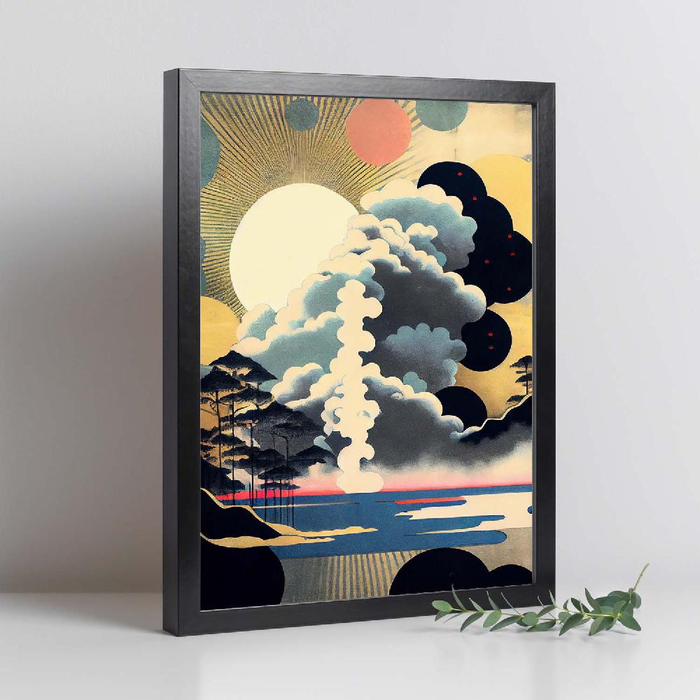 Nacnic Nacnic Lámina Abstracta Surreal Ukiyo 15 Para Diseño De Dormitorio O Sala De Estar