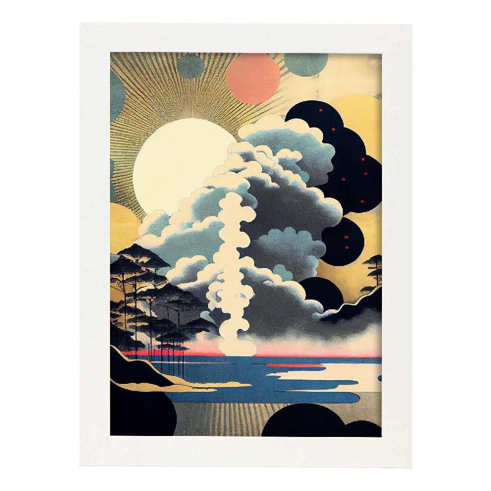 Nacnic Nacnic Lámina Abstracta Surreal Ukiyo 15 Para Diseño De Dormitorio O Sala De Estar