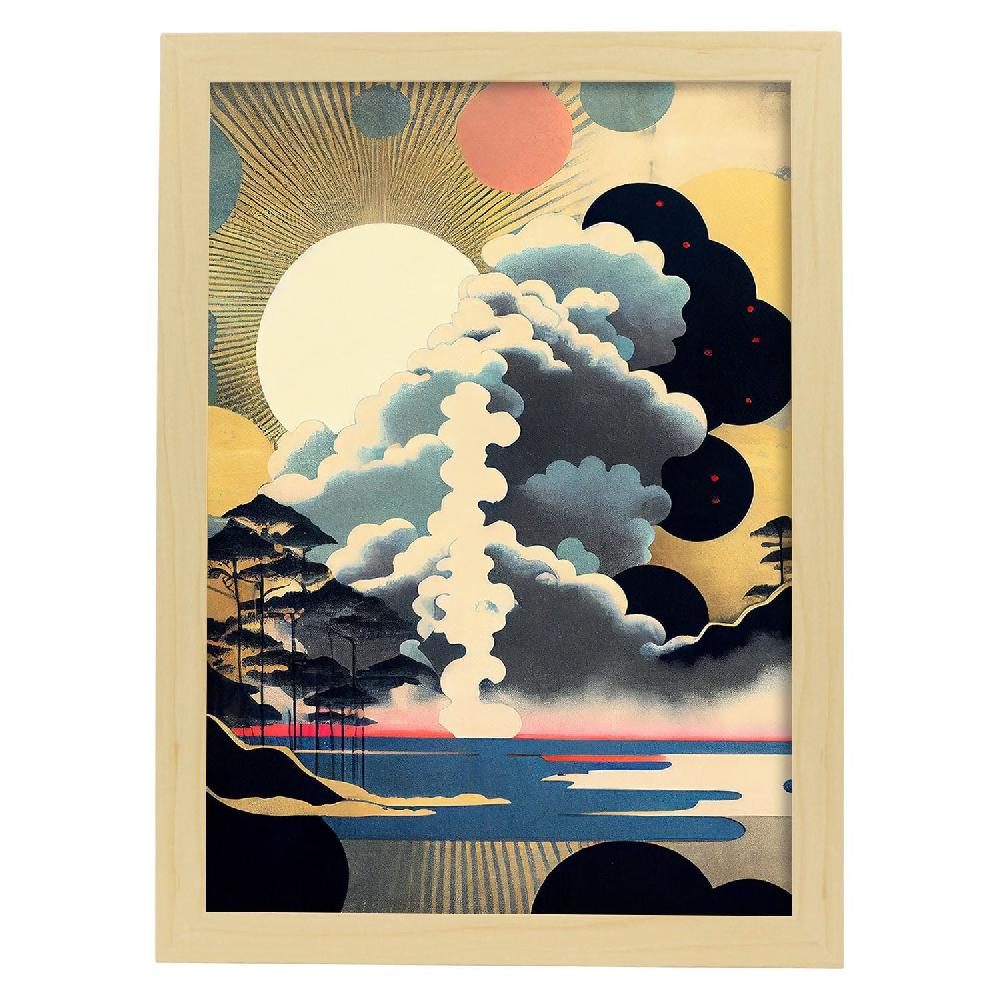 Nacnic Nacnic Lámina Abstracta Surreal Ukiyo 15 Para Diseño De Dormitorio O Sala De Estar