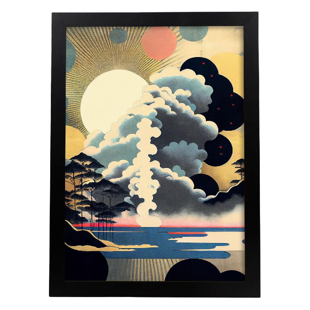 nacnic Nacnic Lámina Abstracta Surreal Ukiyo 15 para diseño de dormitorio o sala de estar